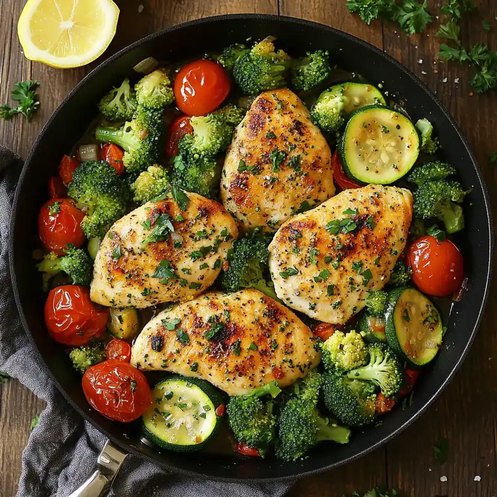 One-Pan Lemon Garlic Chicken and Vegetables