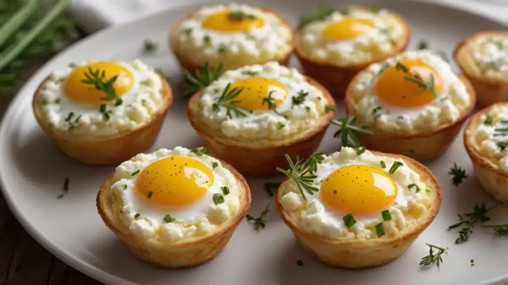 Baked cottage cheese and egg muffins