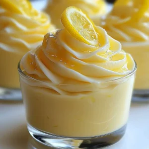 Quick & Creamy Lemon Mousse – No-Bake, Egg-Free & Ready in Minutes! 13 Glass of creamy lemon mousse topped with whipped cream and lemon slice, shot in natural lighting