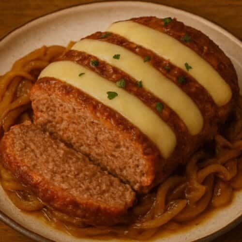 Crockpot French Onion Meatloaf with Swiss Cheese: A Comfort Food Classic Done Right 2 Crockpot French onion meatloaf recipe card
