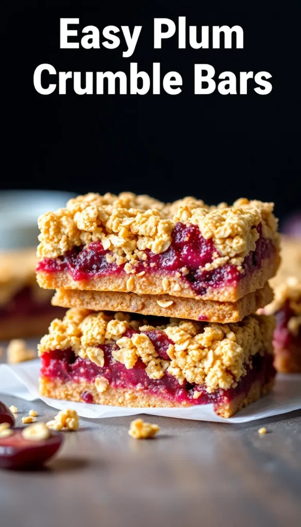 Plum Crumble Bars with Oats easy