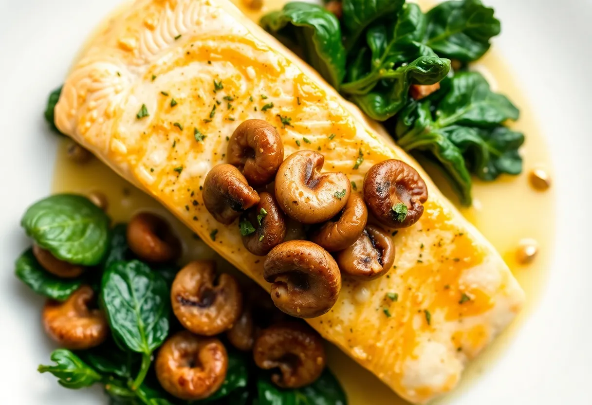 garlic-butter-salmon-with-mushrooms-and-spinach