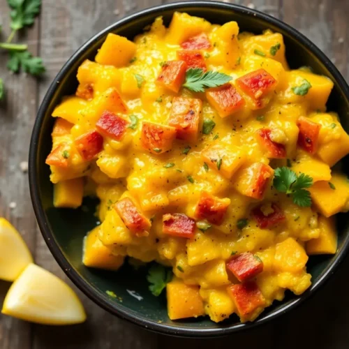 Got Picky Eaters? This Cheesy Summer Squash Casserole Will Save Dinner 6 Cheesy summer squash casserole in a white dish with golden topping