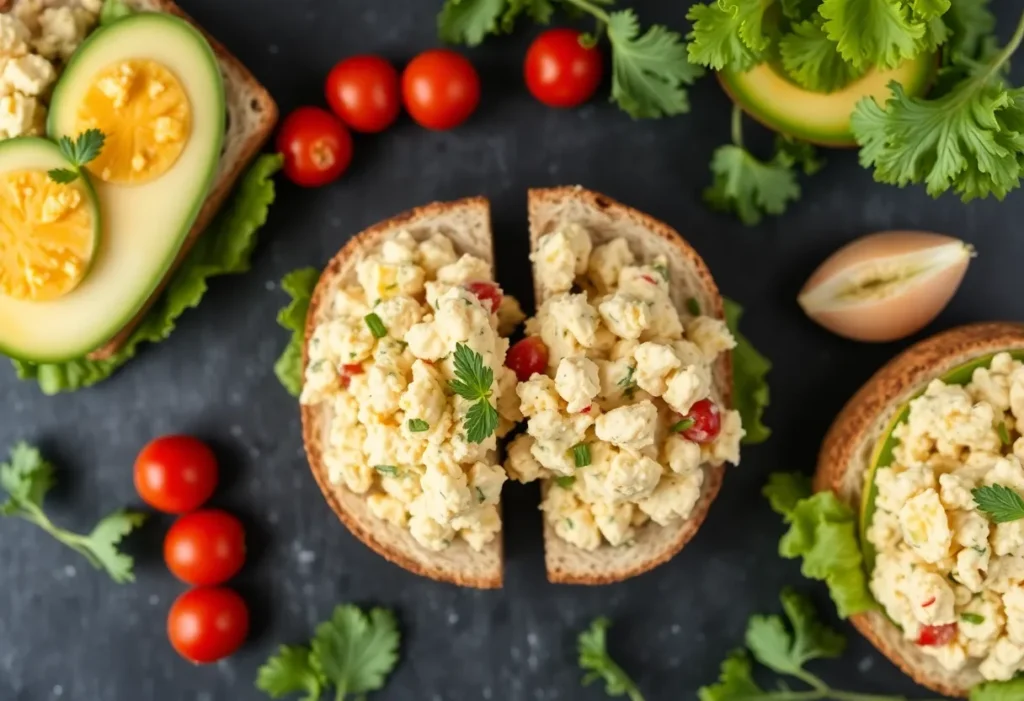chicken tuna egg sandwich