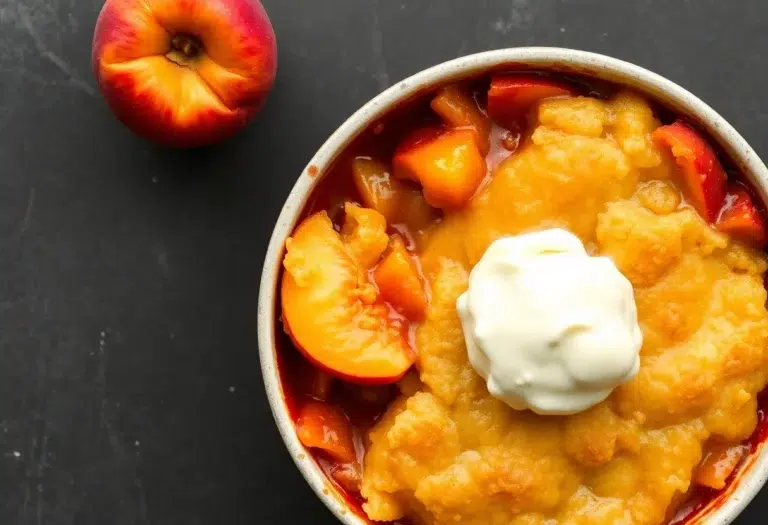easy lazy man's peach cobbler