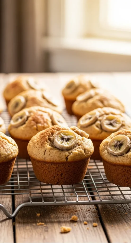 3 Ingredient Banana Muffins for Easy Weeknight Treats 12 3 Ingredient Banana Muffins on cooling rack
