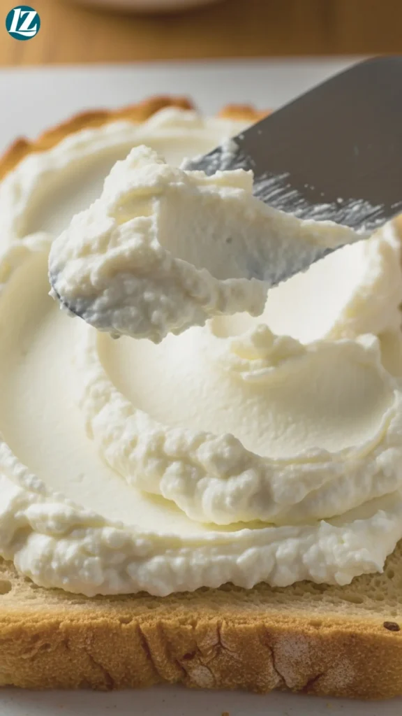 Ricotta Toast: Creamy, Crunchy, 5-Minute Breakfast 4 Thick layer of whole-milk ricotta being spread onto toast with an offset spatula