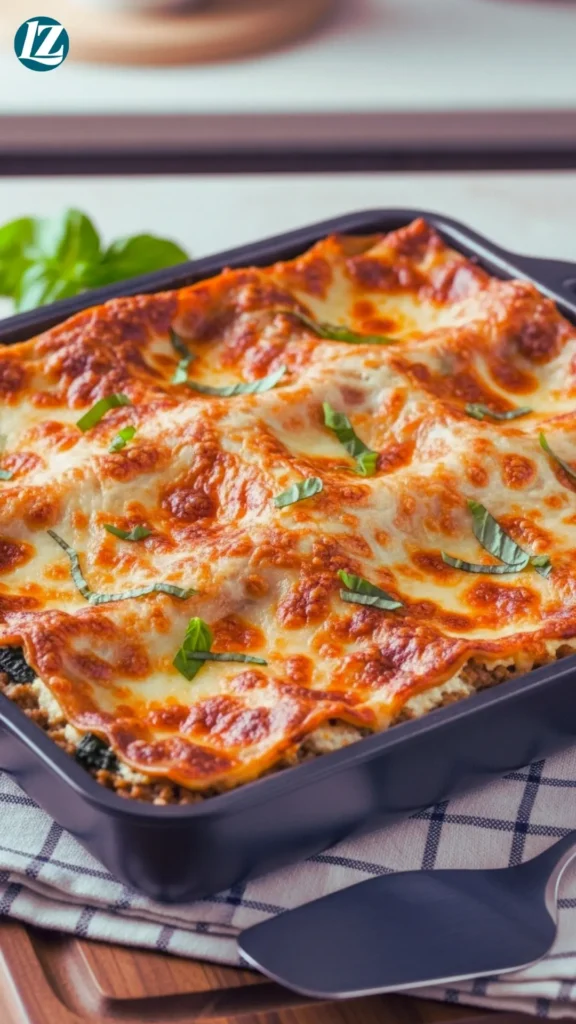 Healthy Turkey Lasagna 6 Healthy turkey lasagna baked until bubbly and golden with browned mozzarella