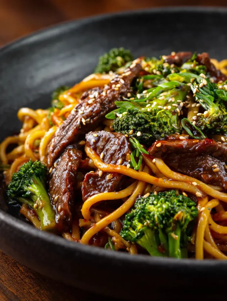 Beef And Broccoli Lo Mein – Fast, Flavorful & Weeknight Easy 6 Beef And Broccoli Lo Mein final serving close-up