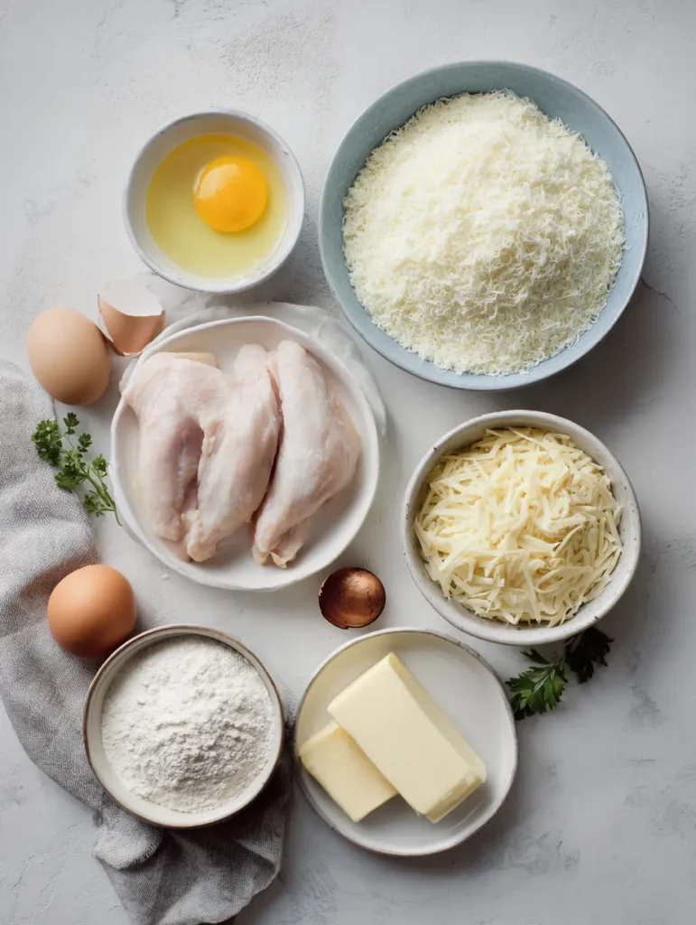 Chicken Alfredo Bake ingredients on table