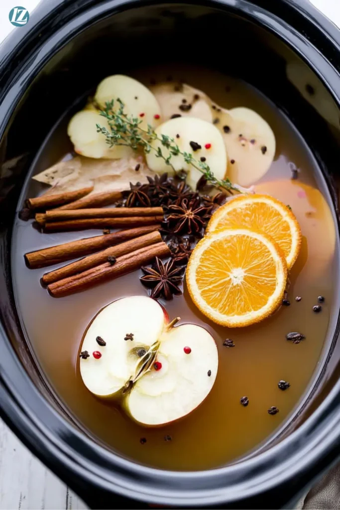 Crockpot apple cider step-by-step process collage