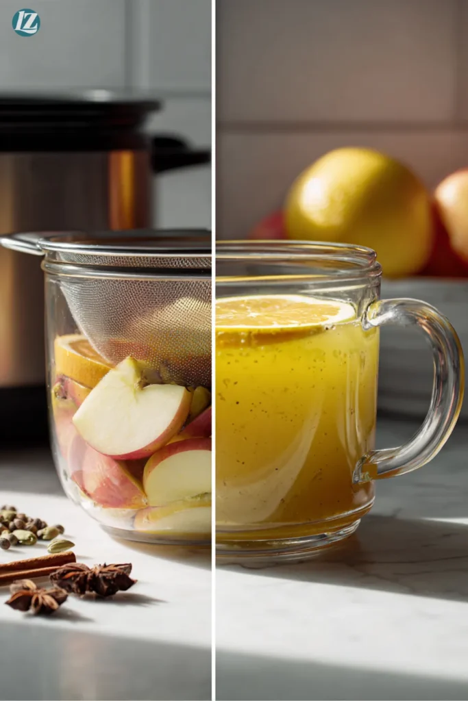 Crockpot apple cider step-by-step process collage