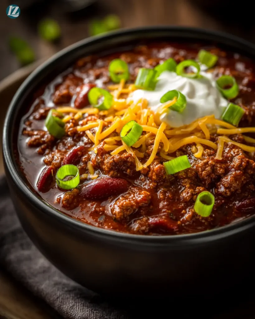 Crockpot Chili Recipe for Cozy, Flavor-Packed Weeknights 4 Crockpot chili served in a bowl with toppings