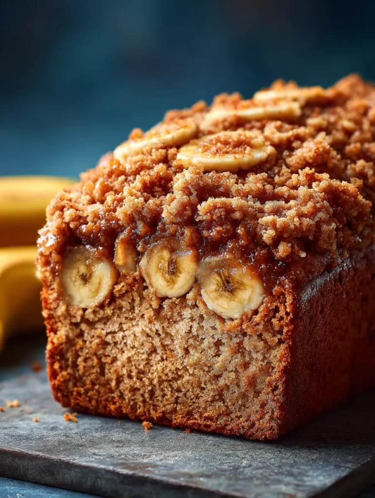 Crumble Topped Banana Bread That Everyone Will Love 6 Crumble Topped Banana Bread recipe close-up