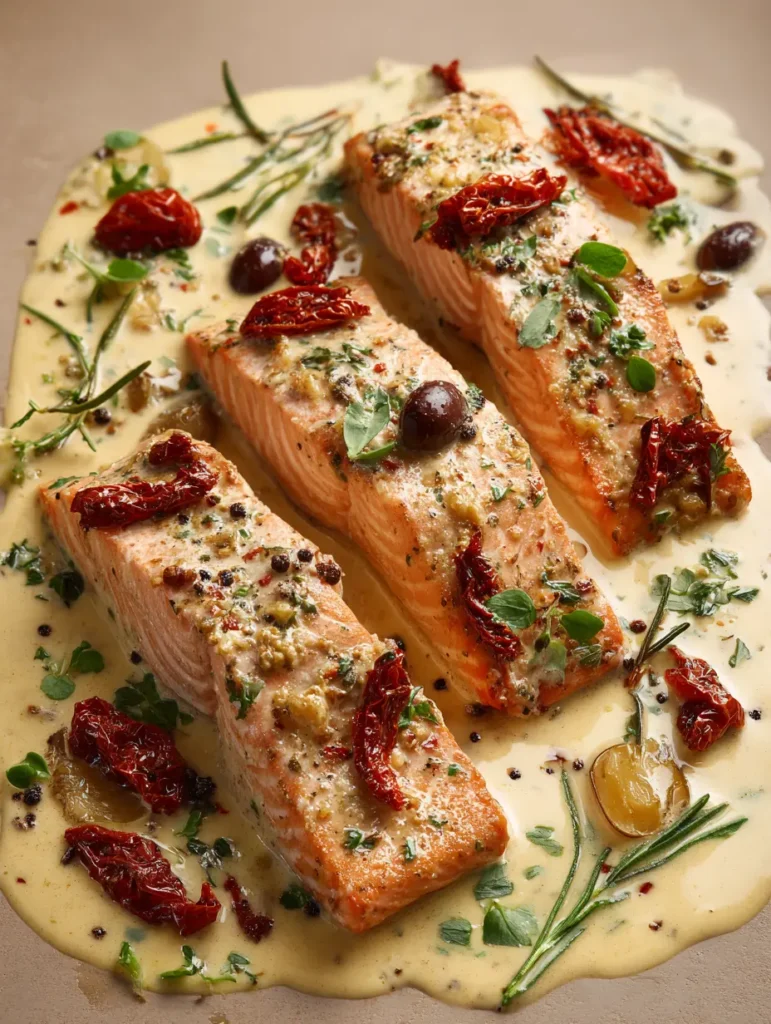 Keto Tuscan Salmon Recipe for Easy Weeknight Comfort 6 Keto Tuscan Salmon served in skillet with sauce