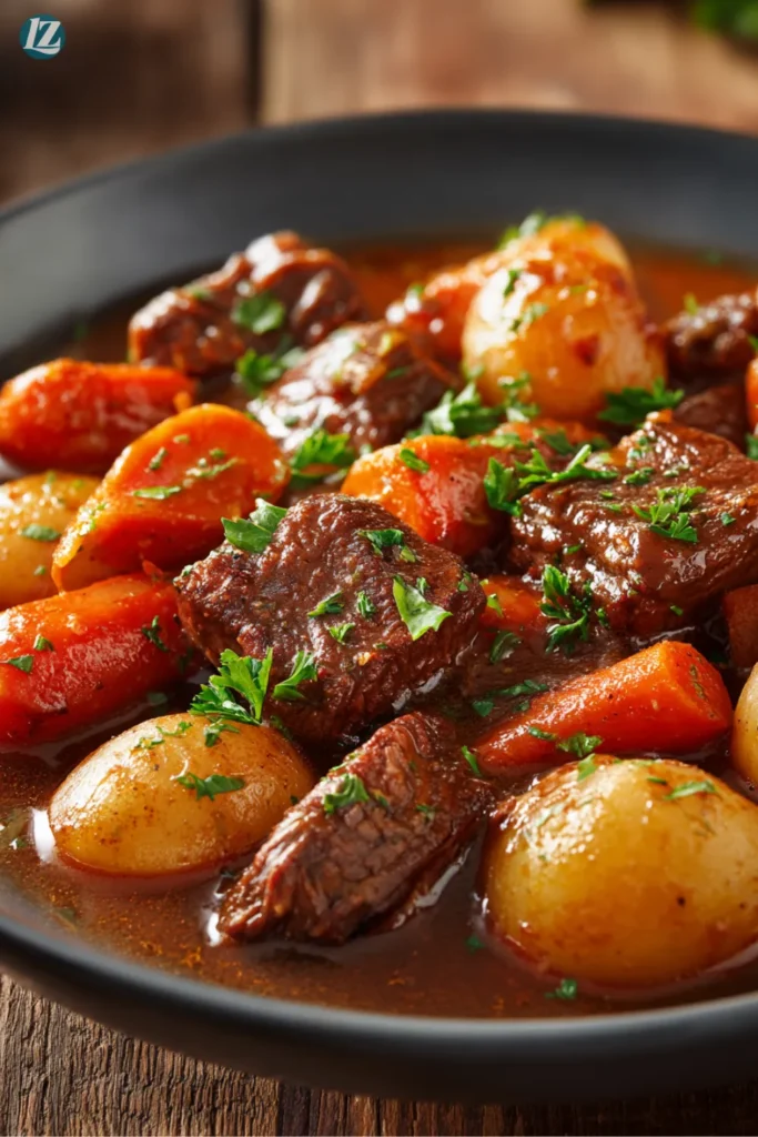 Slow Cooker Beef Stew That Feels Like a Cozy, Golden Embrace 5 Slow Cooker Beef Stew That Feels Like a Cozy, Golden Embrace served in bowl