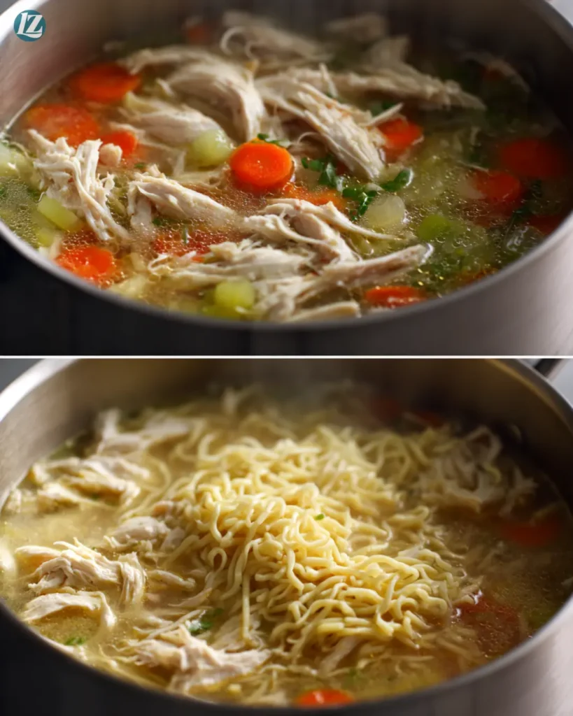 Ultimate Chicken Noodle Soup Recipe for Cozy Weeknights 3 Step by step chicken noodle soup cooking collage