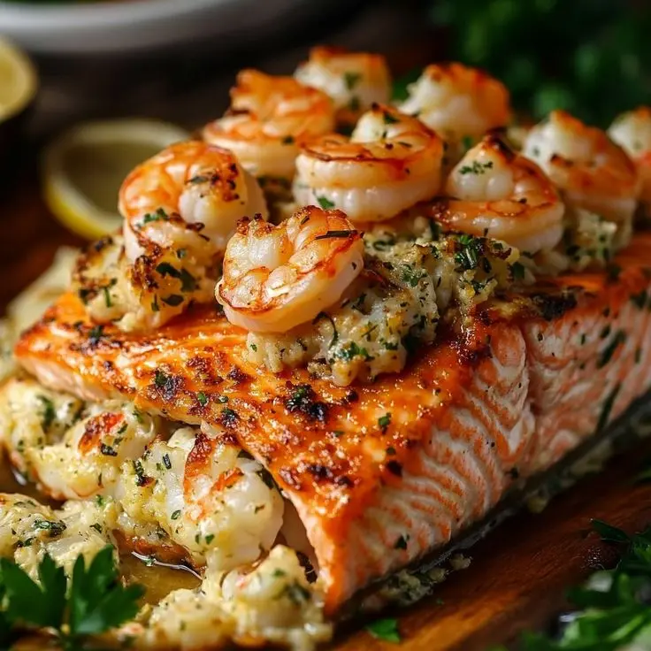 Stuffed Salmon with Crab and Shrimp