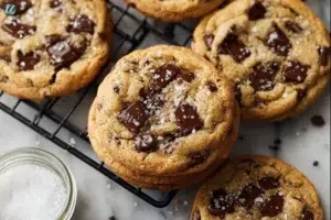 Delicious homemade chocolate chip cookies with gooey chocolate chips