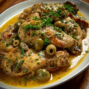 Delicious Chicken Piccata with lemon and capers served on a plate.