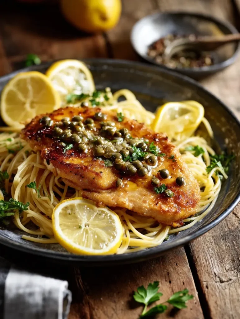 chicken piccata recipe with pasta side