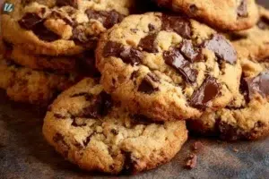 Baking classic chocolate chip cookies fresh from the oven