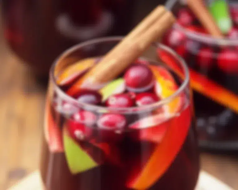 Refreshing Cranberry Apple Cider Sangria with red wine, apple cider, and cranberries.