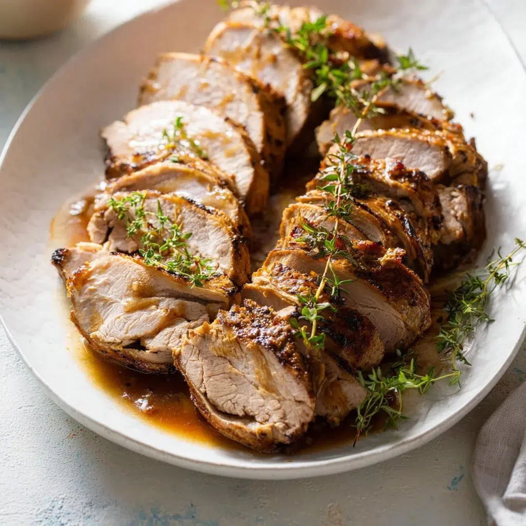 Crockpot Balsamic Pork Tenderloin served with vegetables