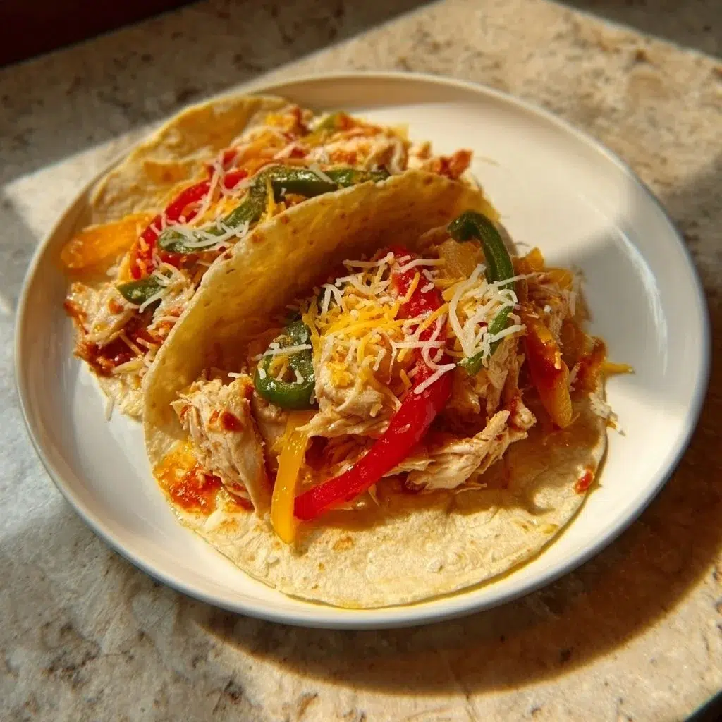Delicious crockpot shredded chicken tacos ready to serve
