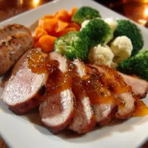Instant Pot Pork Tenderloin Recipe for Easy Juicy Flavor 5 Juicy Instant Pot pork tenderloin served with vegetables on a plate