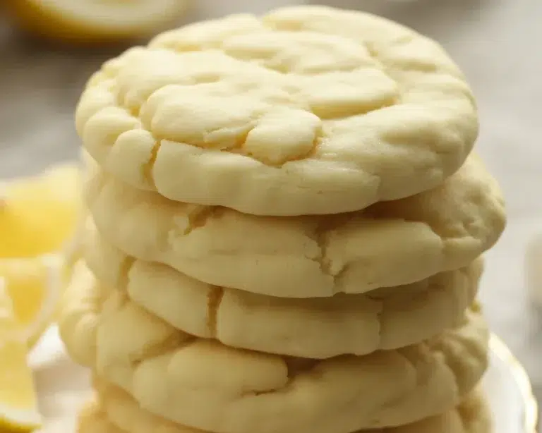 Soft and chewy lemon sugar cookies with a hint of lemon zest and juice.