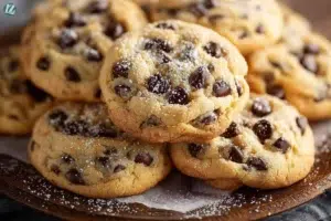 Homemade chocolate chip cookies fresh from the oven