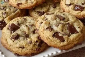 Soft and chewy Joanna Gaines chocolate chip cookies on a baking tray