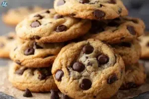 Delicious homemade chocolate chip cookies on a cooling rack