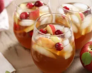 Refreshing White Wine Apple Cider Sangria with fresh apples and cinnamon spices