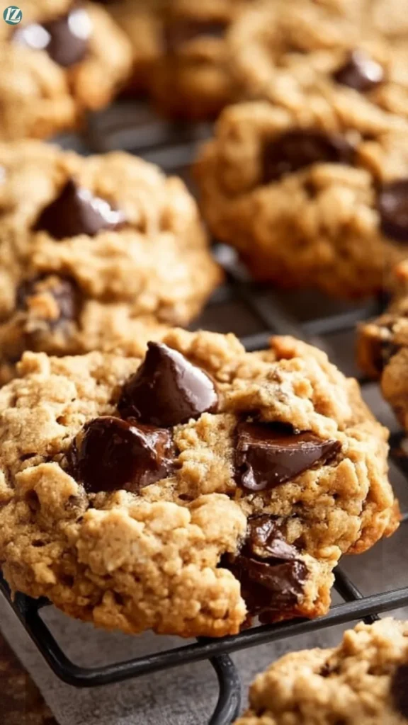 Flourless Peanut Butter Oatmeal Chocolate Chip Cookies