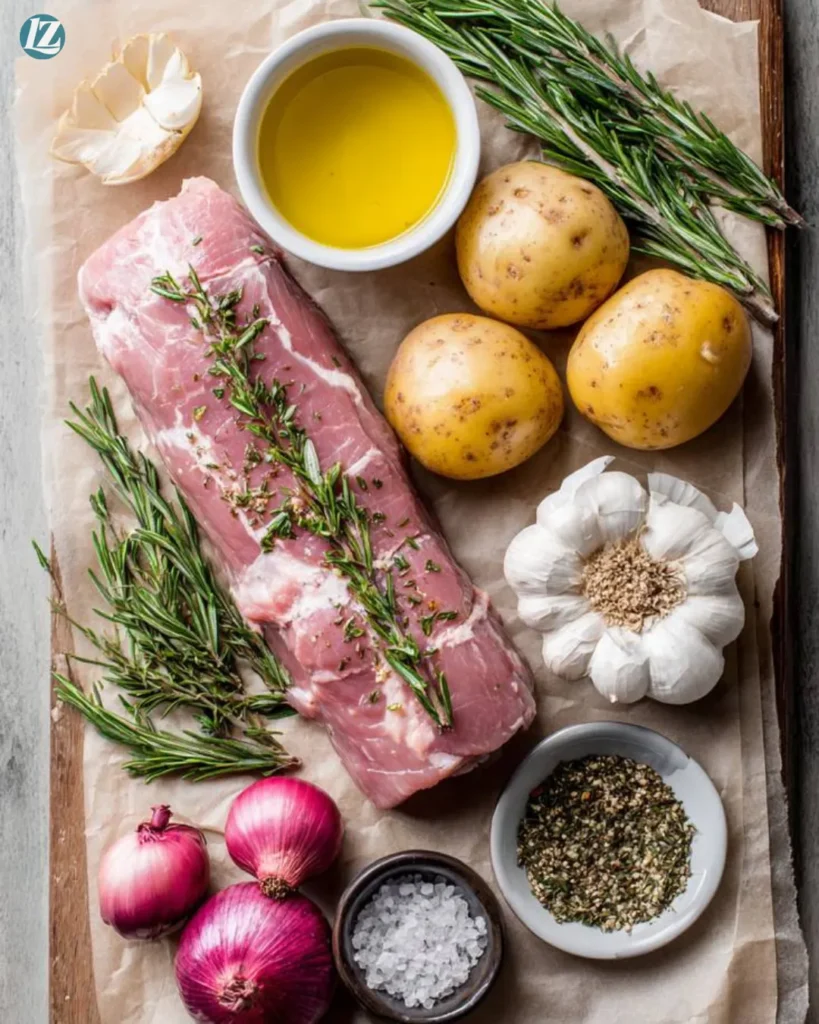 Baked Pork Tenderloin Recipe for Juicy Easy Flavor 2 Baked Pork Tenderloin Recipe ingredients on white surface
