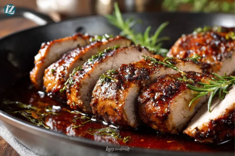 Final sliced Baked Pork Tenderloin Recipe on plate
