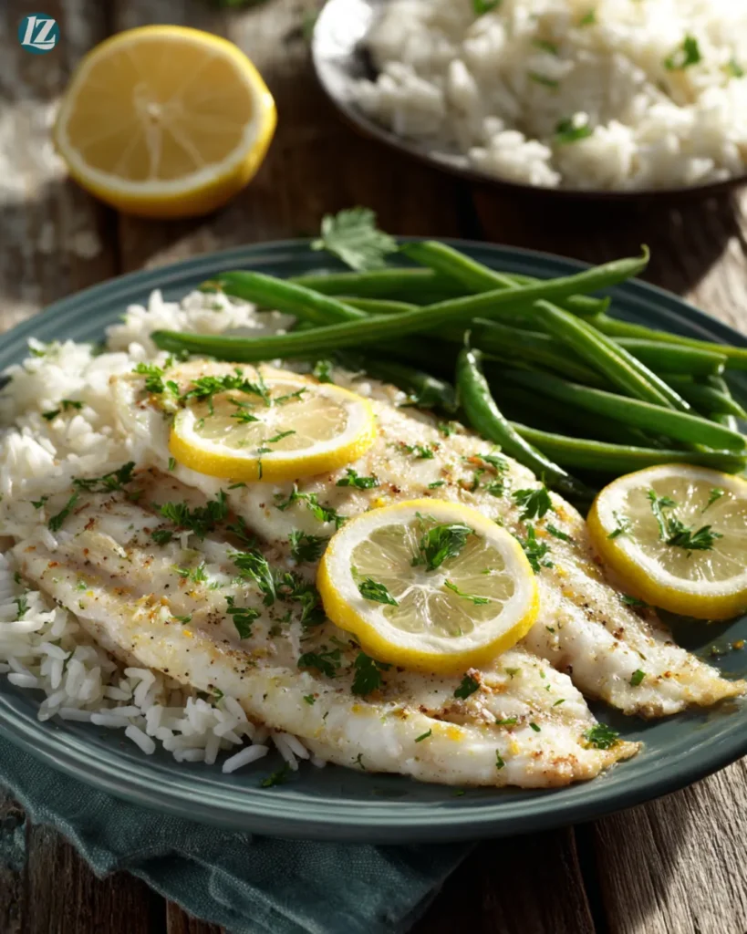 Baked tilapia recipe final dish close up