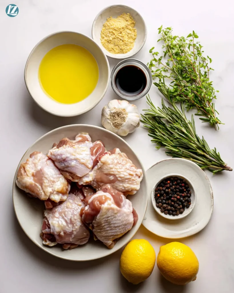 Balsamic Glazed Chicken Thighs Recipe for Easy Weeknight Dinners 2 Balsamic Glazed Chicken Thighs ingredients laid out neatly