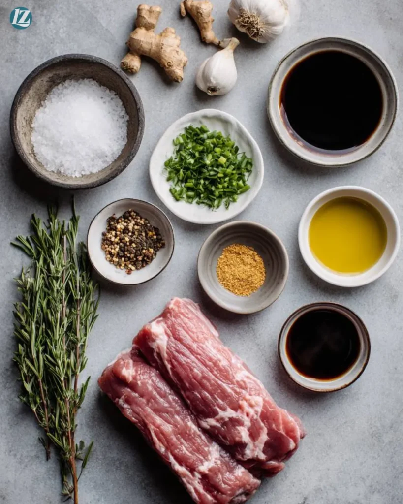 Crockpot Balsamic Pork Tenderloin Recipe for Busy Nights 3 Crockpot Balsamic Pork Tenderloin ingredients on white surface