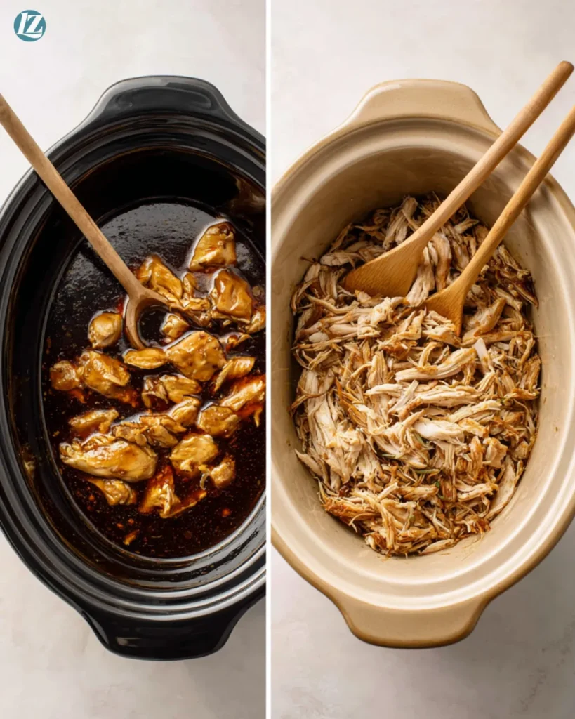 Crockpot teriyaki chicken thighs cooking process