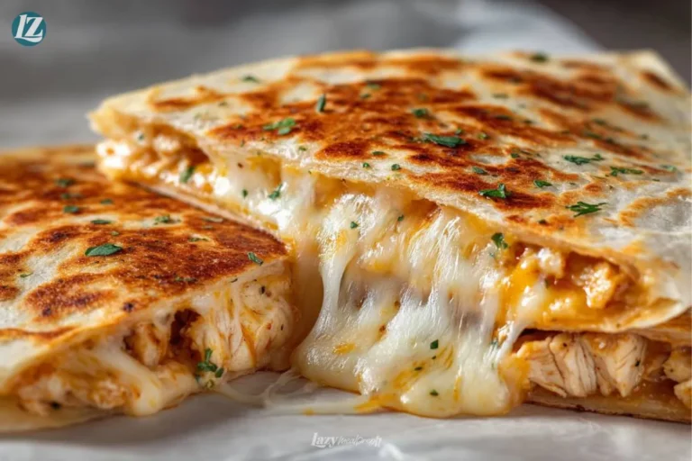 Finished Easy Cheesy Chicken Quesadillas on plate