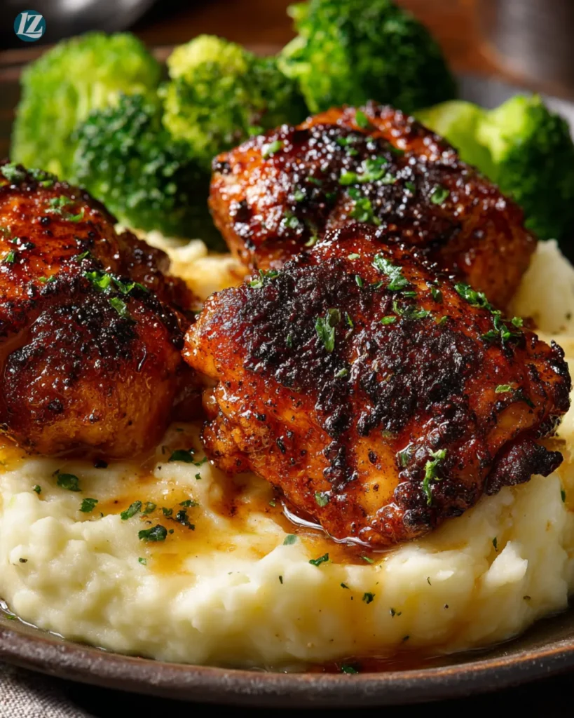 Air Fryer Chicken Thighs Recipe for Crispy, Juicy Dinners 4 Final serving of Air Fryer Chicken Thighs with sides