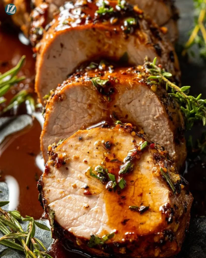 Instant Pot Pork Tenderloin Recipe for Easy Juicy Flavor 4 Final sliced Instant Pot Pork Tenderloin on plate