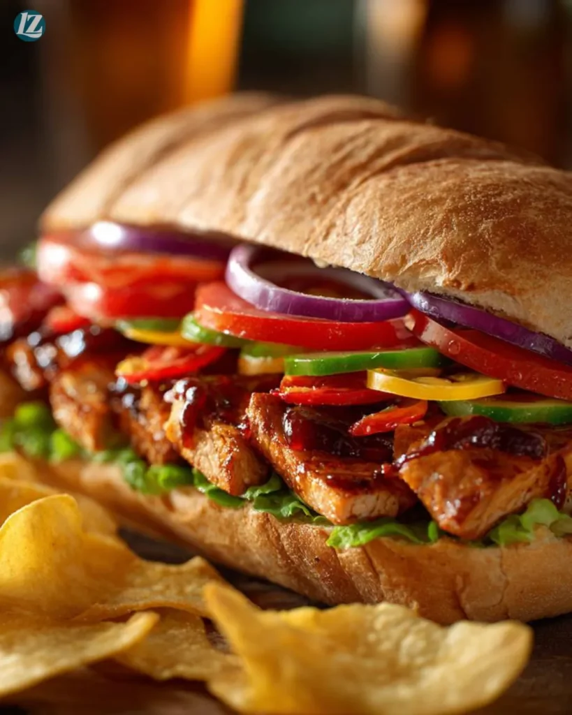Finished Leftover Pork Tenderloin Sandwich on plate