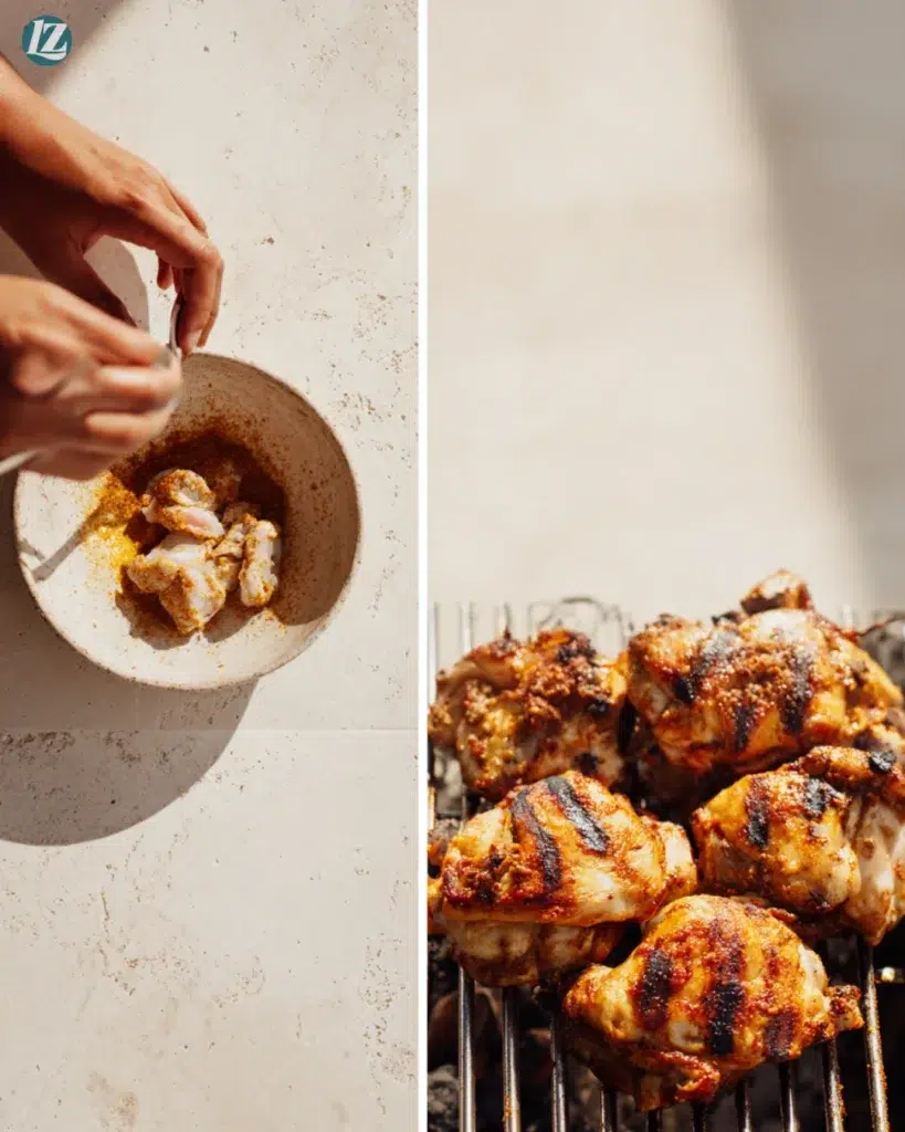 Grilled Boneless Chicken Thighs step-by-step collage
