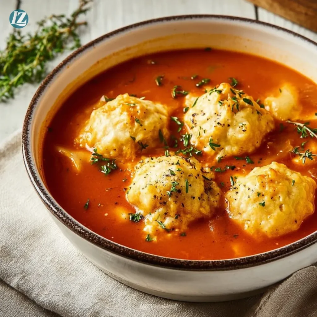 Tomato Soup with Cheddar Bay Dumplings for Cozy Comfort 2 Tomato Soup with Cheddar Bay Dumplings for Cozy Comfort