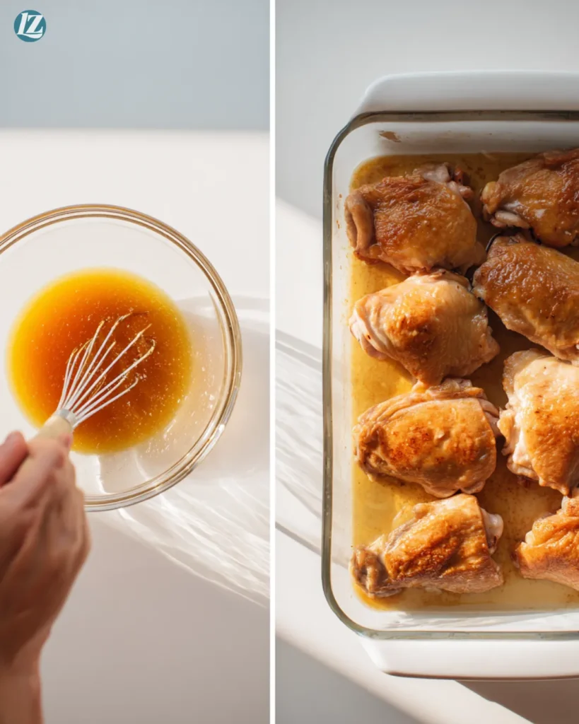 Honey Sriracha Chicken Thighs step-by-step collage