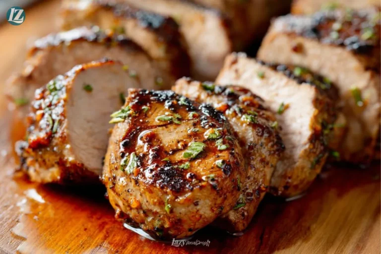 Final sliced Instant Pot Pork Tenderloin on plate